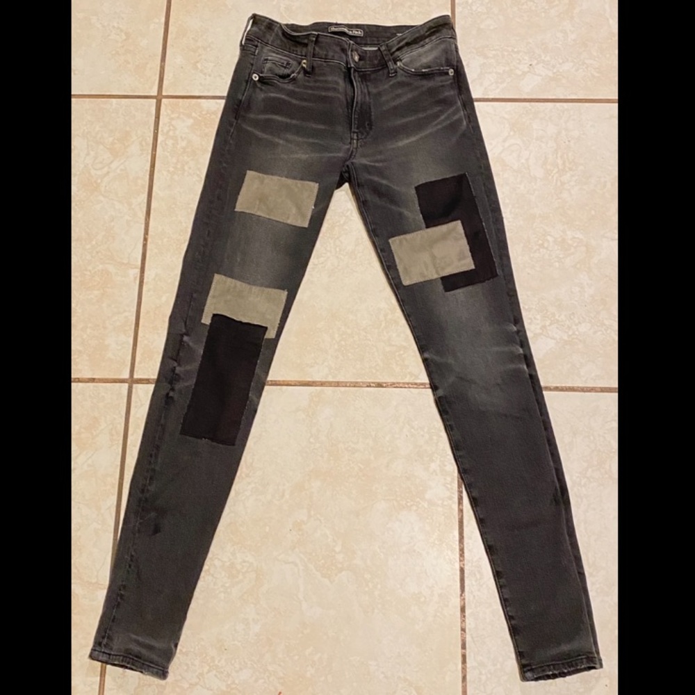 Patched Abercrombie & Fitch Black Skinny Jeans